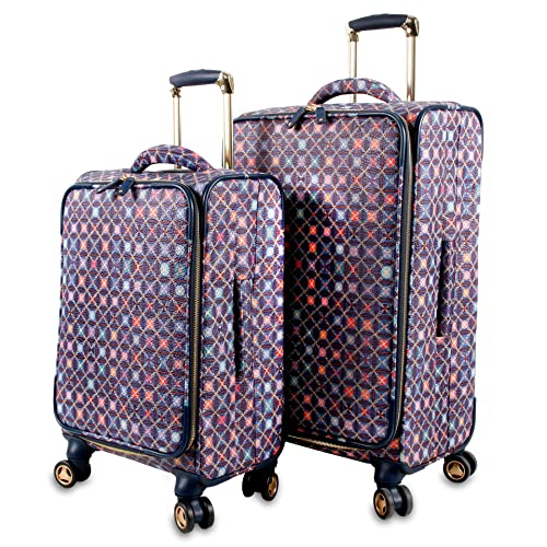 J World New York Bella Collaboration 2-Piece Luggage Set, Flower Seeds, One Size