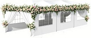 Party Tent 10x30 Outdoor Wedding White Tents for Parties, Heavy Duty Gazebo Event Canopy Shelter with 8 Removable Sidewalls Waterproof for Party Wedding BBQ Events