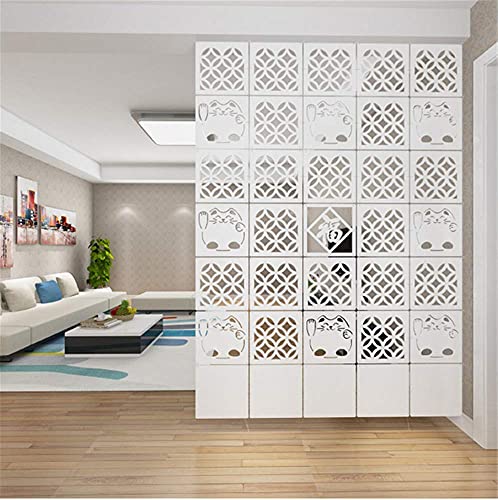 BMIDRUT 12Pcs/Set Hanging Room Divider White DIY Panel Screens Partition Wall Dividers Room Decorative with All Accessories 11.4x11.4 Inch (M7) - Thumbnail 2