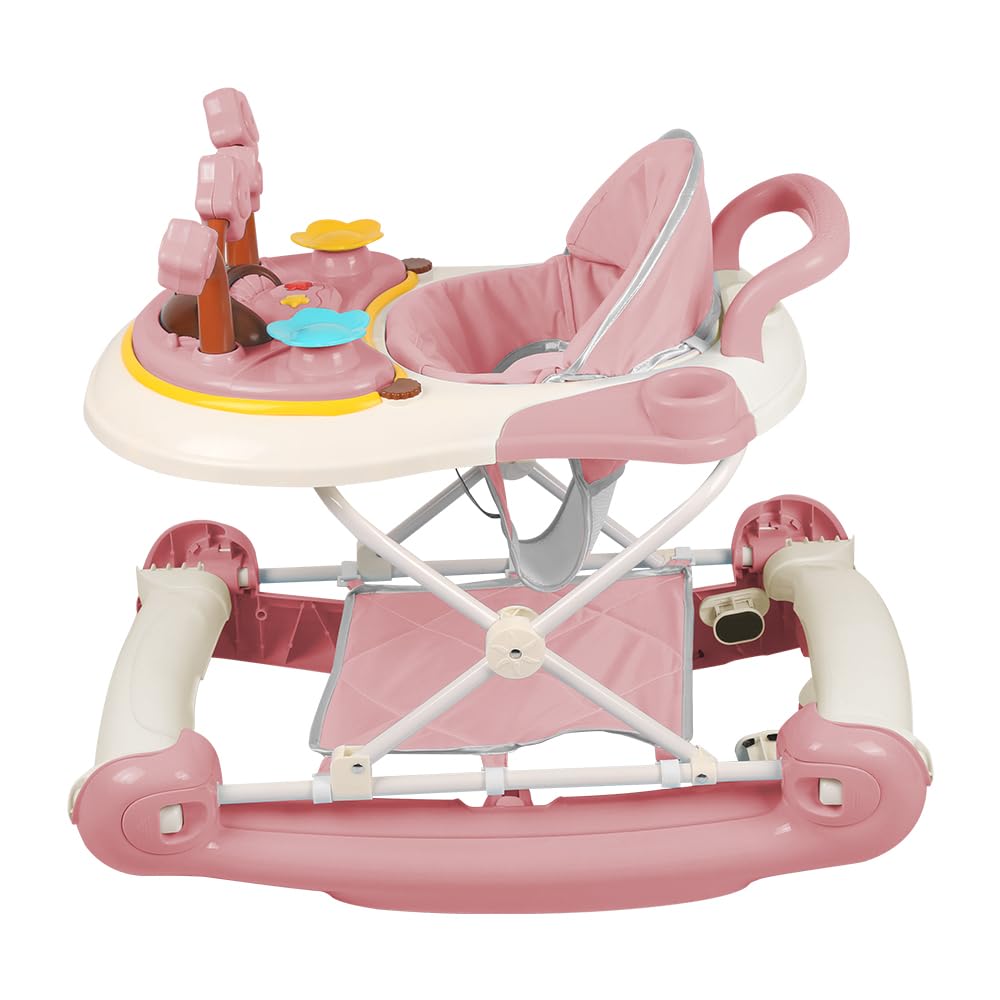 asiento de bebé para mesa de actividades, saltadores suspendidos, andador con música y luces, 67 x 72 x 92 cm, rosa (A)