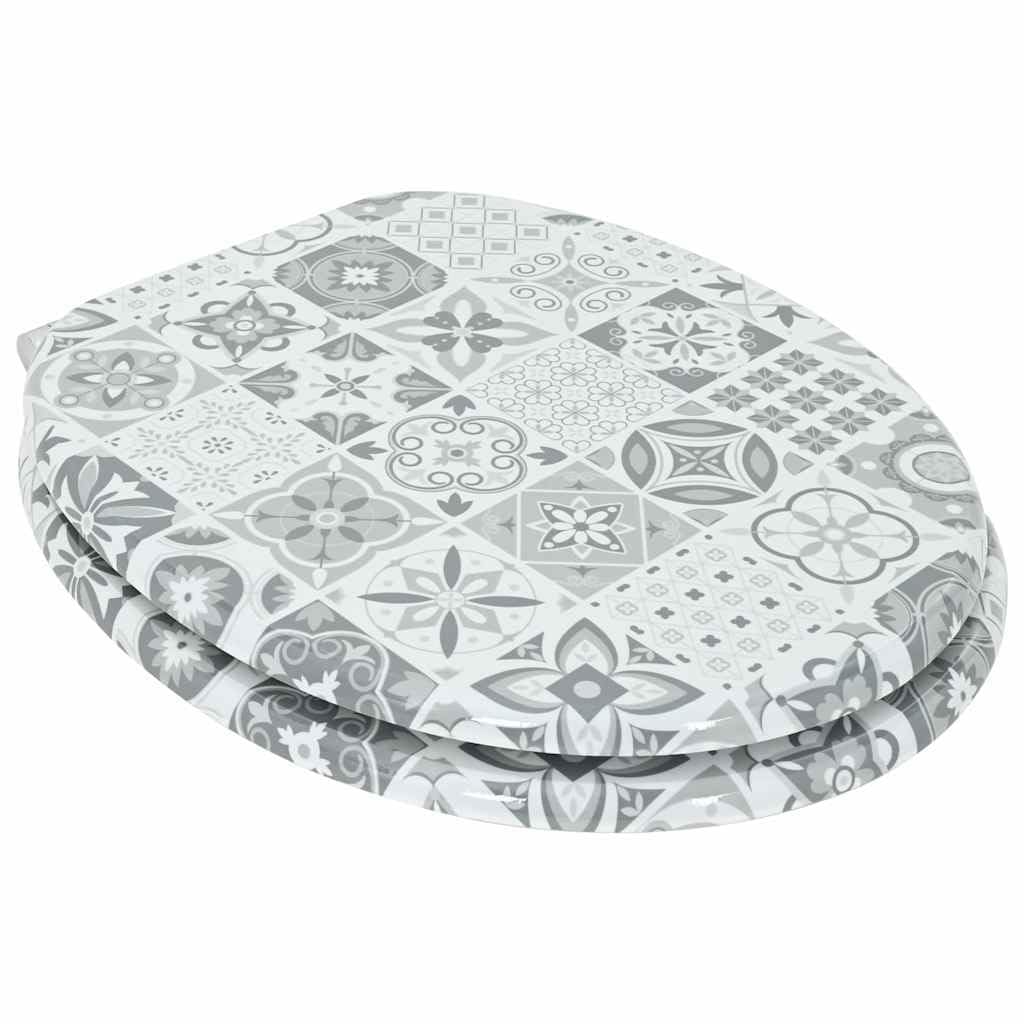 Solivagant Soft-Close Toilettensitz Blau und Weiß Porzellan 44 x 38 cm, Heimwerkerbedarf,Sanitärbedarf,Zubehör für sanitäre Anlagen,Bidetzubehör,Toilettensitze, 3.2 kg-42027183