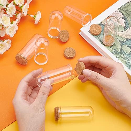 PandaHall 10pcs Glass Display Dome Cloche, Display Bottles Bell Jar Display Dome with Cork Base Glass Bottles for Wedding Party Favors Arts DIY Crafts and Decorations, 2.8x7.1cm/1.1x2.79inch