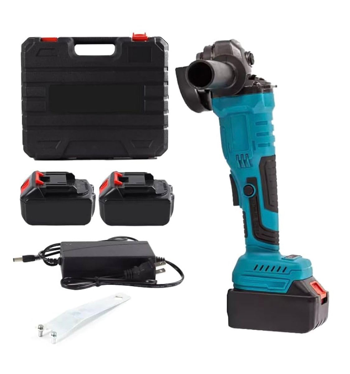 Smerigliatrice Angolare a Batteria 125mm 1580W Brushless – 24V 3000mAh ×2, 3 Velocità 12000RPM, Valigetta, Caricatore e Accessori – Ideale per Taglio e Molatura – Viemylu®