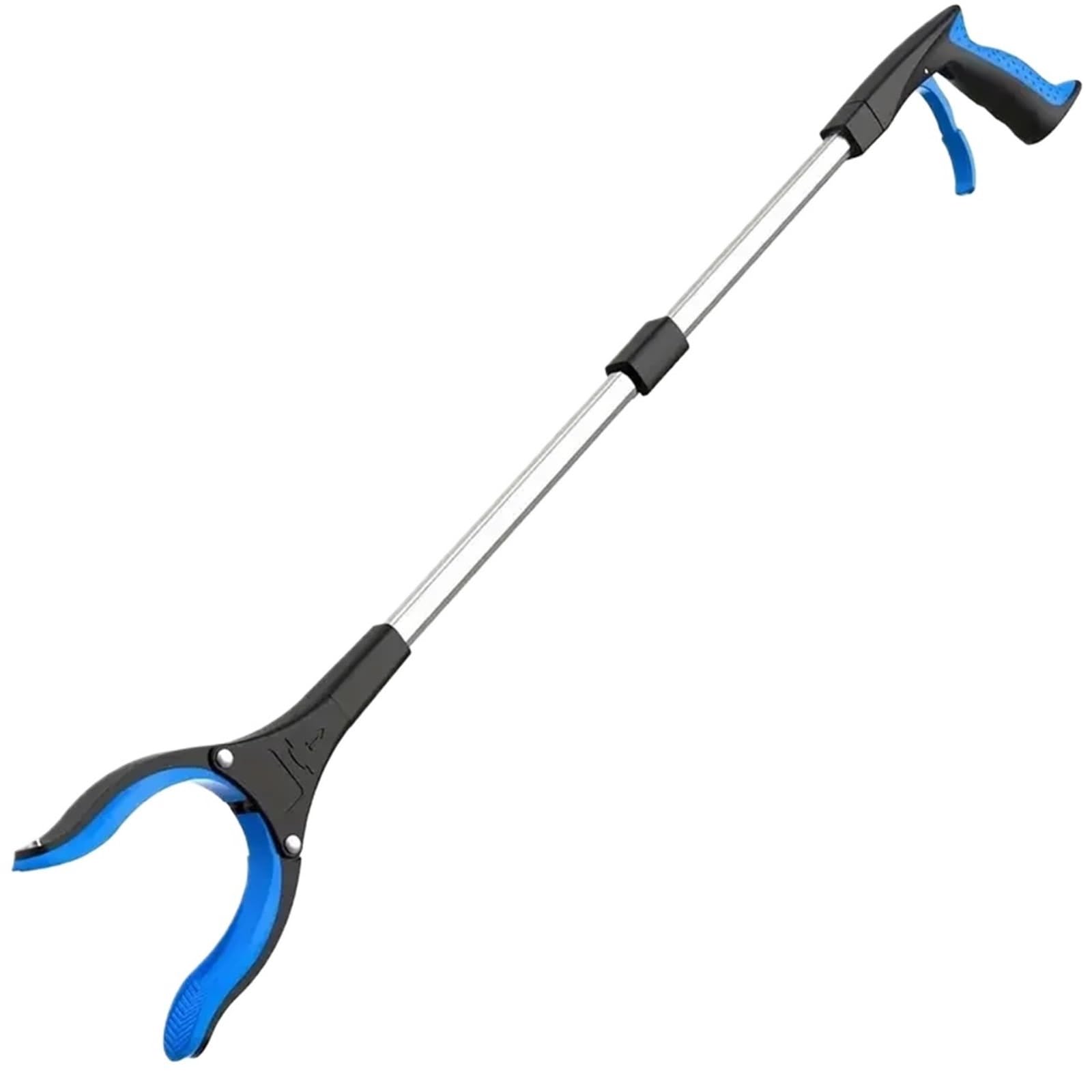 Recogedor de Basura 2 Piezas con Abrazadera giratoria 360 ​​Grados, recogedor Ligero y Resistente for Personas Mayores, Herramienta Recogida 32 Pulgadas para Jardín(Blue)