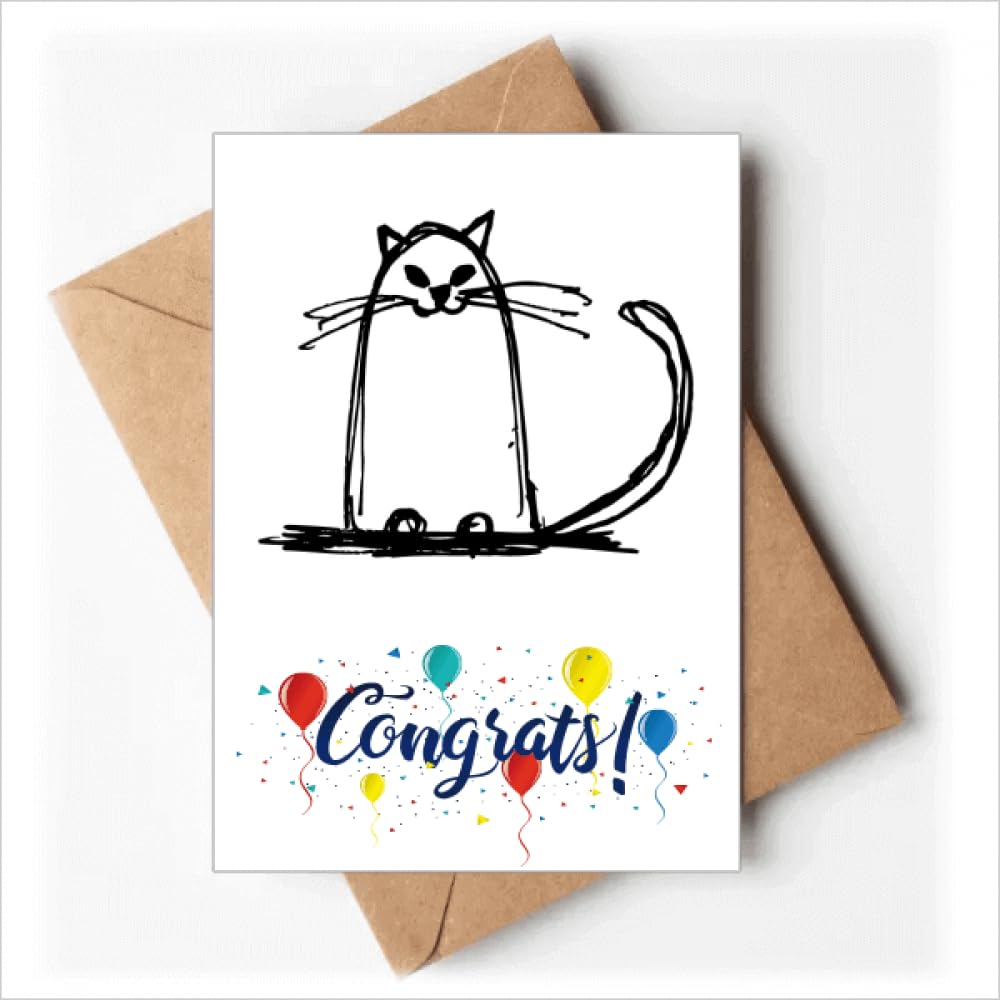 Tarjetas de boda de gatos con diseño de línea minimalista y sobres para felicitaciones elegantes 5