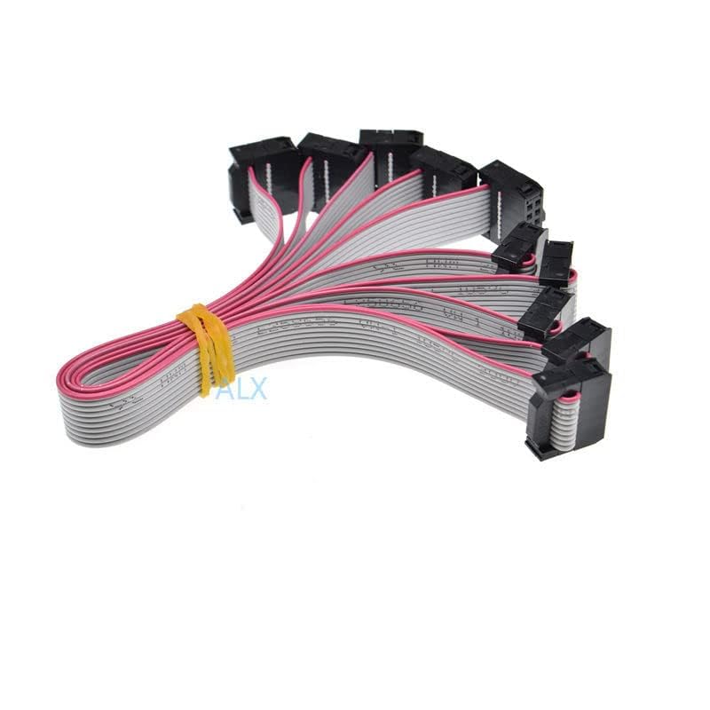 10PCS FC-10p 20CM 2.54MM Pitch JTAG AVR ISP Download Cable 10P Wire 10PIN Gray Flat Ribbon Data Cable for DC3 IDC Box Header