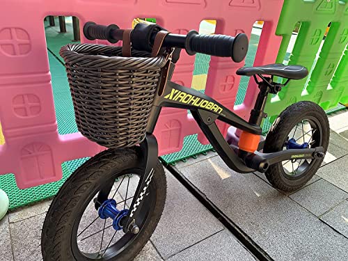 MEGHNA Klein Fahrradkorb Rollerkorb Laufrad Vorderer Lenkerkorb Handgeflochtener aus Kunststoffgeflecht