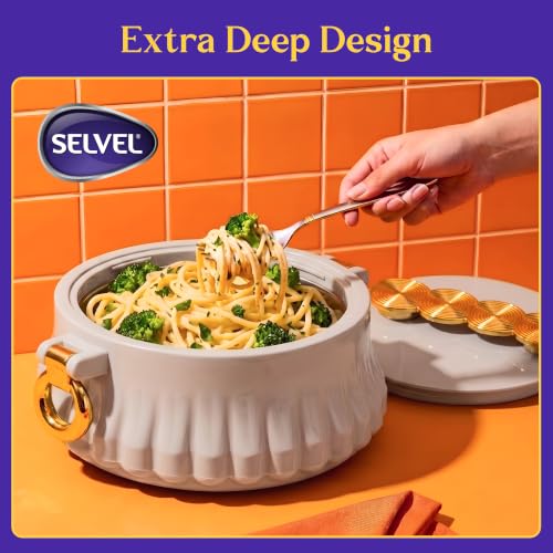 Image of SELVEL Bello Insulated Casserole 1700ml for Roti & Chapati, Stainless Steel Inner Hot Case, BPA Free Hot Pot, Keeps Food Hot & Fresh (Cloud Cream, 1700 ml)