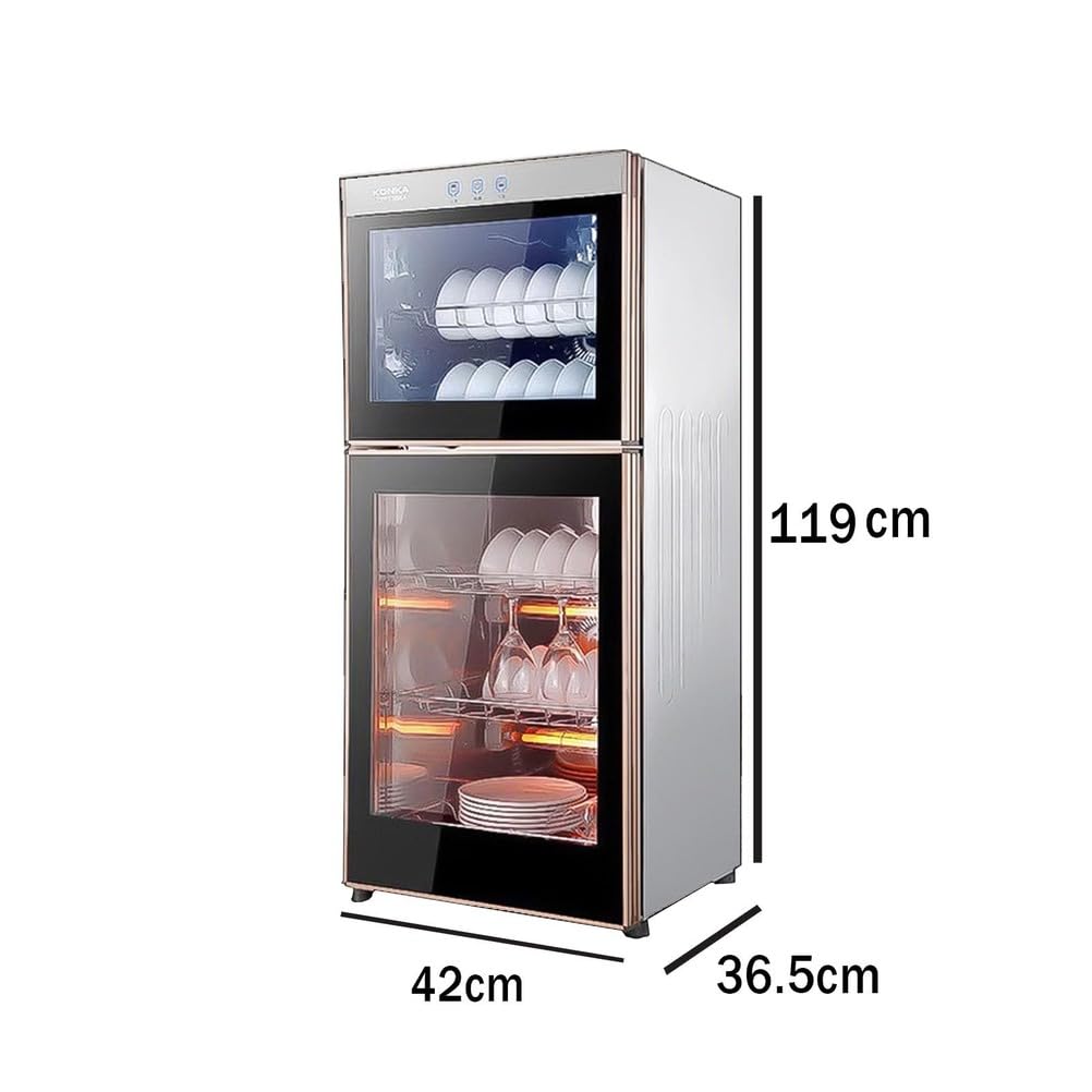 Gabinete de desinfección de acero inoxidable, alta temperatura de 125 ℃, esterilizador vertical de 294 L para vajilla y platos, ideal para 5 a 20 personas, puerta doble