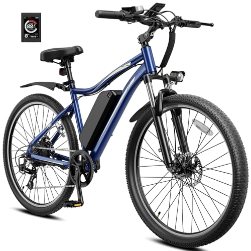 Heybike YM1 Electric Bikes, 27.5" Electric Mountain Bike, Front Suspension, 7-Speed, 1200W Peak Power, 50 Miles per Charge, 480Wh Removable Battery, UL Certified E-Bike