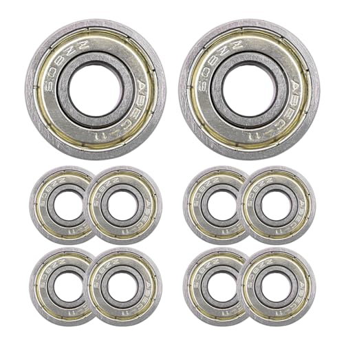 Ieron 10 pièces 608ZZ ABEC-11 roulements à Billes à Double Blindage, Double roulements de Roues à Billes en métal pour Skateboard, Scooter