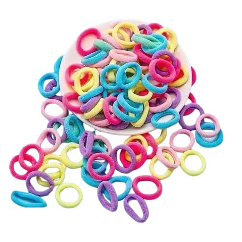Kit de 100 Unidades Elástico Xuxinha Rabicó de Cabelo Pequeno colorido Adulto Infantil Criança (CORE