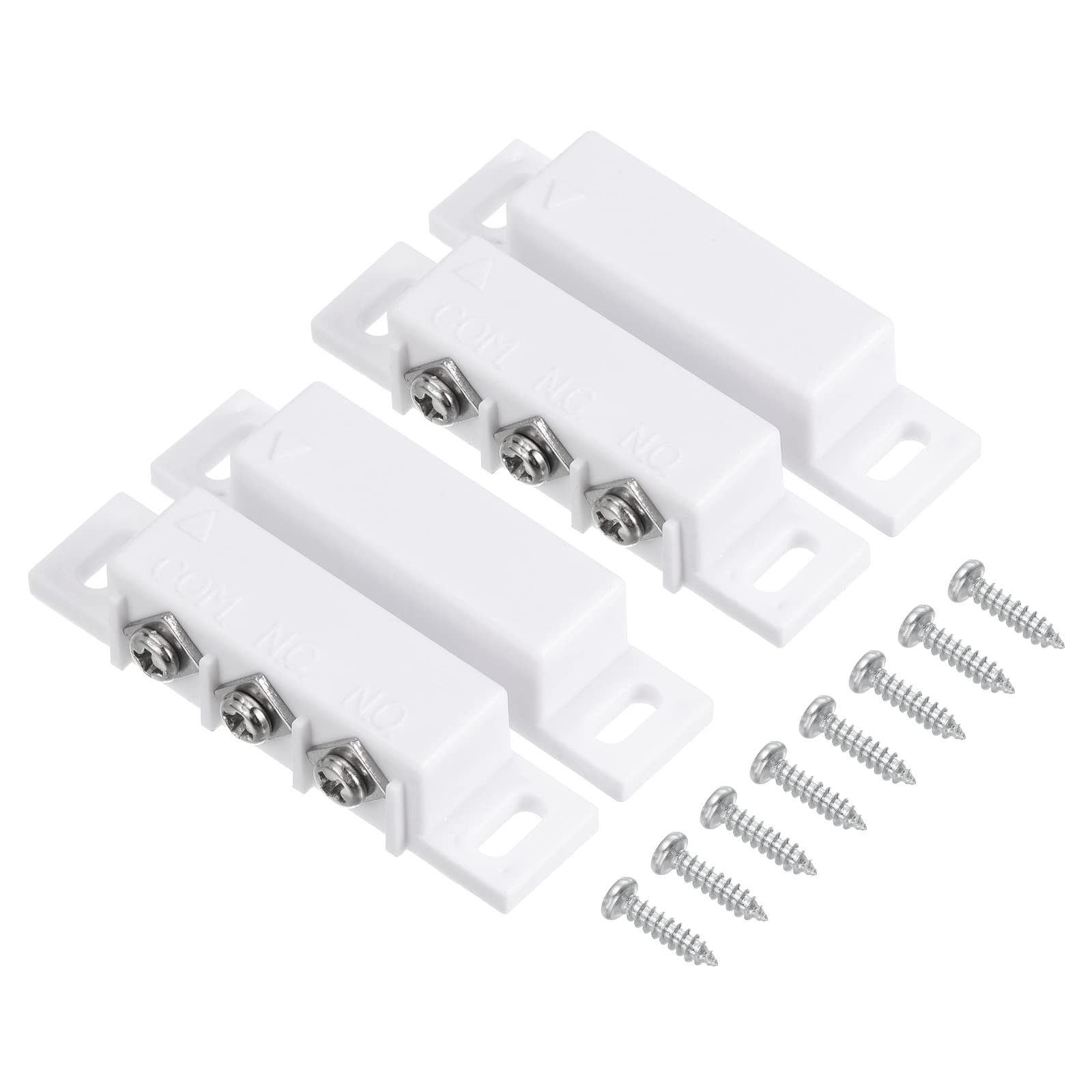 PATIKIL Magnetic Reed Switch, 2 Sets Normally Open Closed NC NO Wired Surface-Mounted Door Window Reed Switch