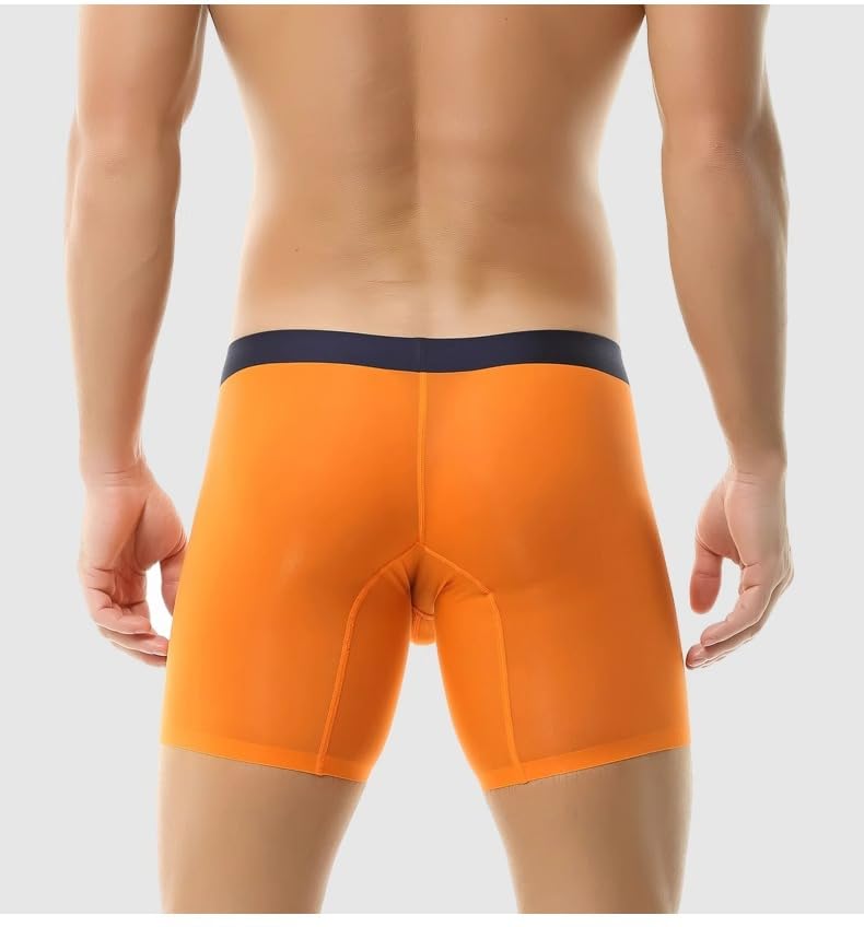 Men's ice silk sports underwear ultra-thin without scars, anti abrasion legs extended edition Boxer Briefs4