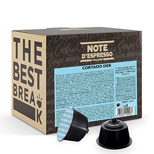 Note d'Espresso - Cortado Dek - Capsules de Café - Exclusivement Compatible avec les Machines NESCAFE* DOLCE GUSTO* - 48 caps