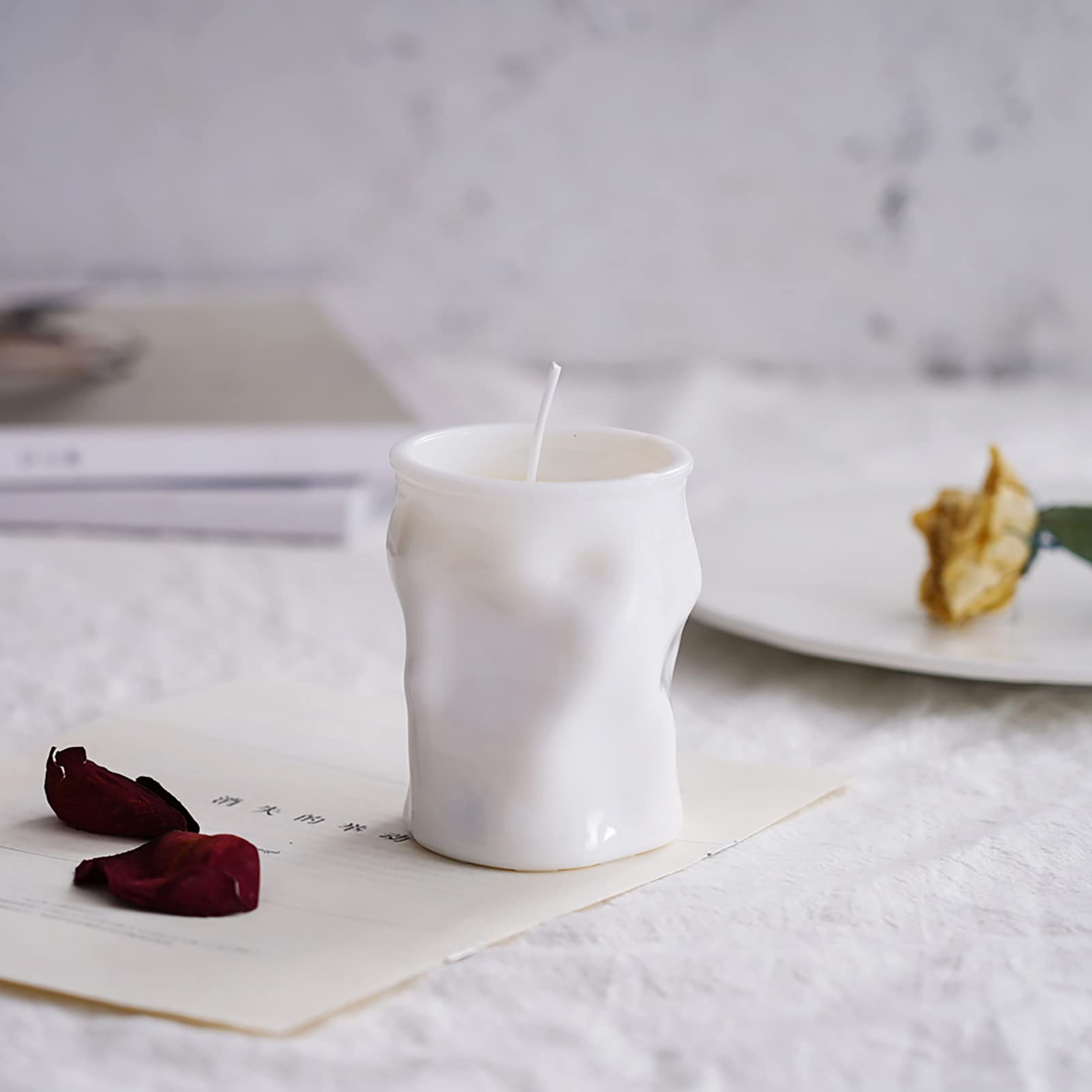 Biały porcelanowy szklany słoik na świece, 6szt Naczynia na świece, słoiki do robienia świec,puste słoiki na świece