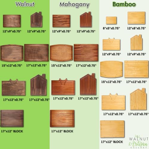 Tabla de cortar rectangular de madera nogal personalizada miniatura 5