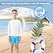 BROWNKNOT Boys UPF 50+ Rash Guard Long Sleeve Swim Shirt UV Sun Protection Swimsuit SPF Water Surfing Sun Shirts for Boy Kids Quick Dry, 14-16 Years (White)