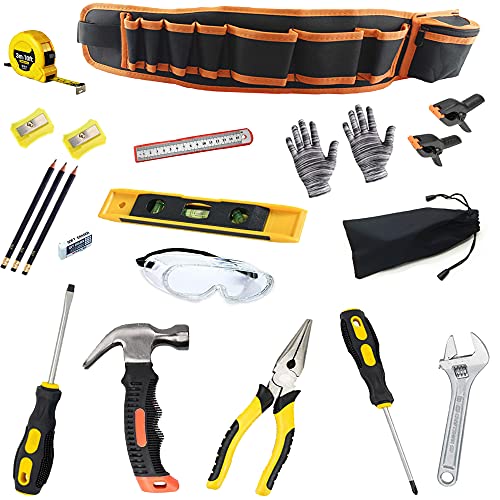 QeeHeng 21 Piece Werkzeug Kinder Echt, Kids Tool Set, with Real Hand Tools,...