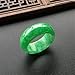 Oligage Hand-Carve Jade Ring Full Green Inner Diameter Fashion Accessories Men Women Luck Gifts Amulet (Ring Size : 11)