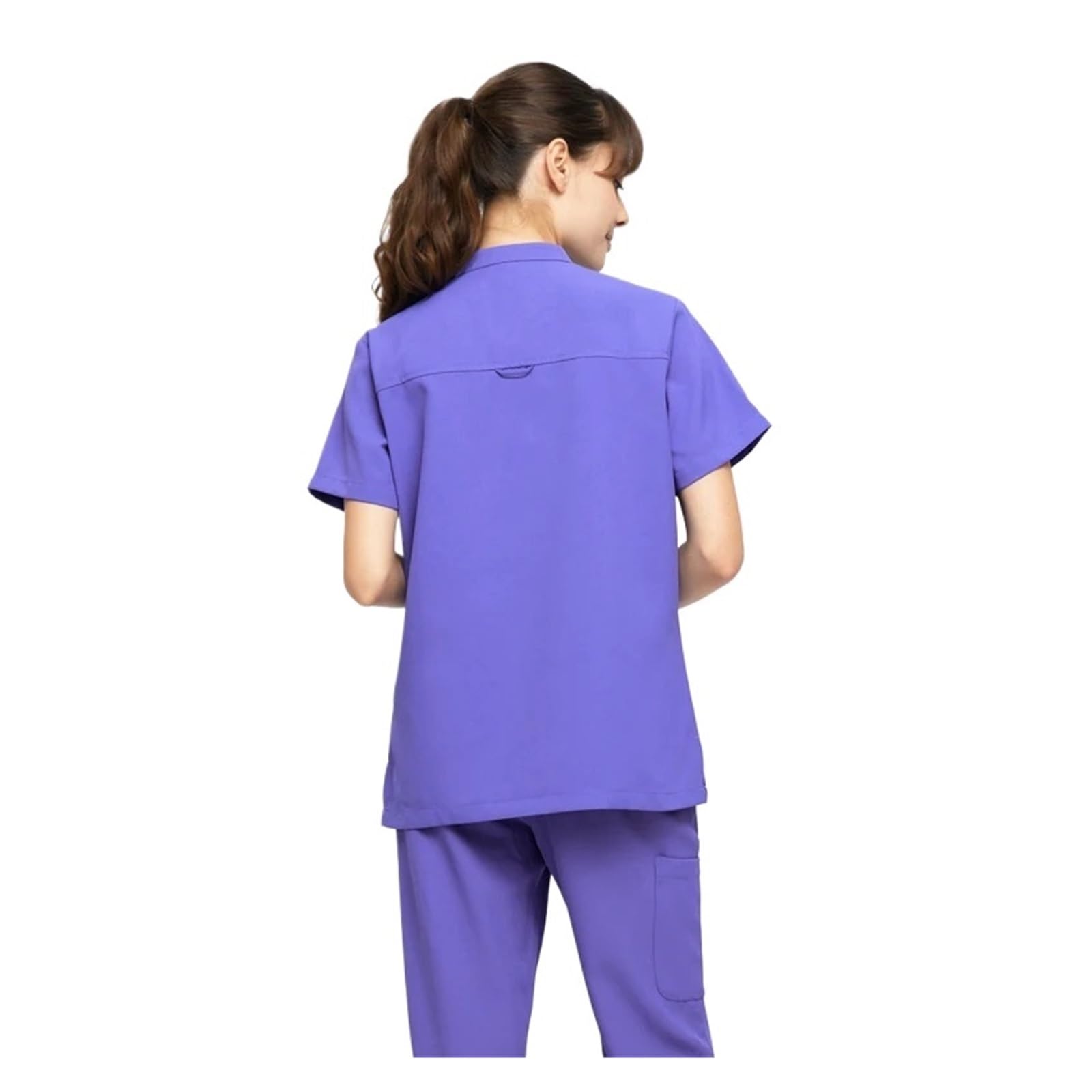 Uniforme Enfermera Conjunto de Uniforme Enfermera Verano, Traje Sanitario Hospital, antiestático y Antiarrugas(Purple,L)