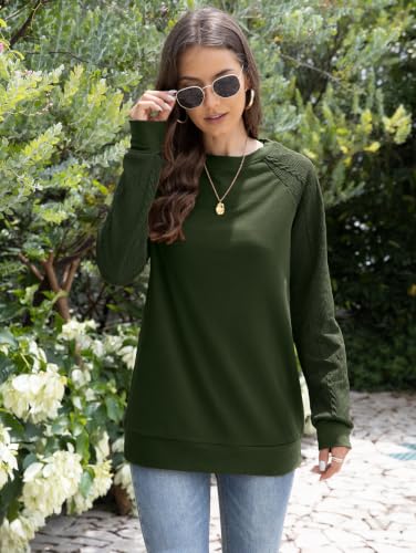 Image of Bluetime Women's Long Sleeve Sweatshirts Fall Crewneck Tunic Tops Casual