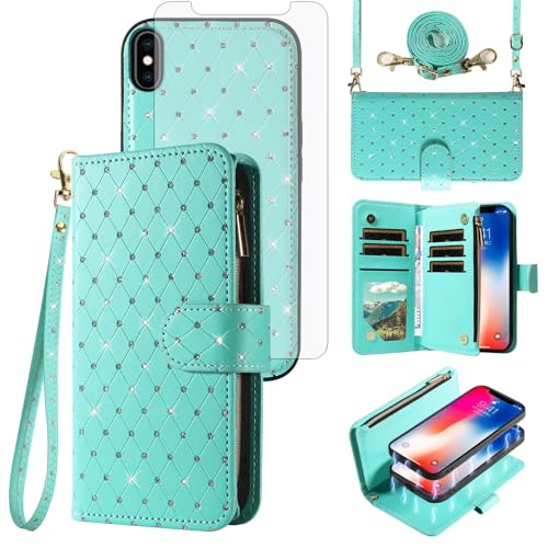 Coque Asuwish pour iPhone XS bleu sarcelle protège votre smartphone contre les chutes et rayures