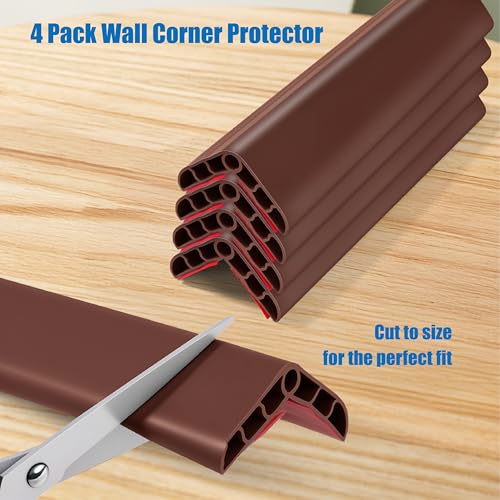 Image of Wall Corner Edge Protector 4 Pack,1.57x1.57x23.62x0.28 inch Soft Baby Proof Corner Guards for Sharp Edges, Self-Adhesive Corner Protectors for Home, Kindergarten,Thickness-7mm(0.28 in)