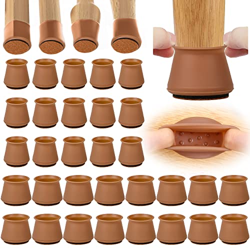 Walant 32 tapones de goma para patas de silla, 16 unidades de 22 a 28 mm, de silicona para patas de sillas y 16 unidades de 35 a 40 mm, redondos, antideslizantes, evita arañazos en el suelo Cover