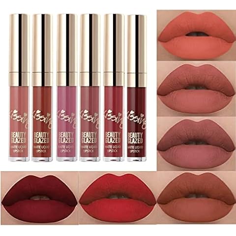 Beauty Sexy 6PCS/ Matte Lip Gloss Sexy Liquid Lipstick Waterproof Long Lasting Moisturizer Professional Lips Balm Makeup Cover