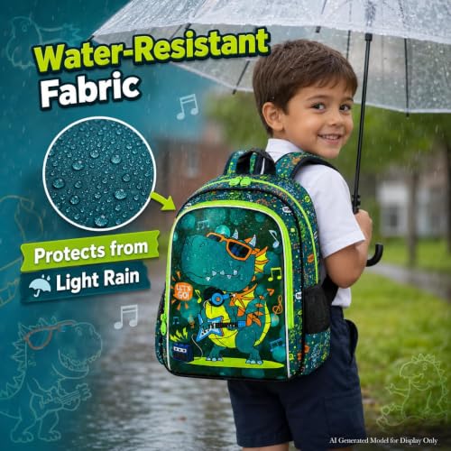 Image of 16 inch Dinosaur Backpack for Boy, 3Pcs Kids School Bookbag for Elementary Preschool Kindergarten, School Backpacks with Lunch Box(Green)