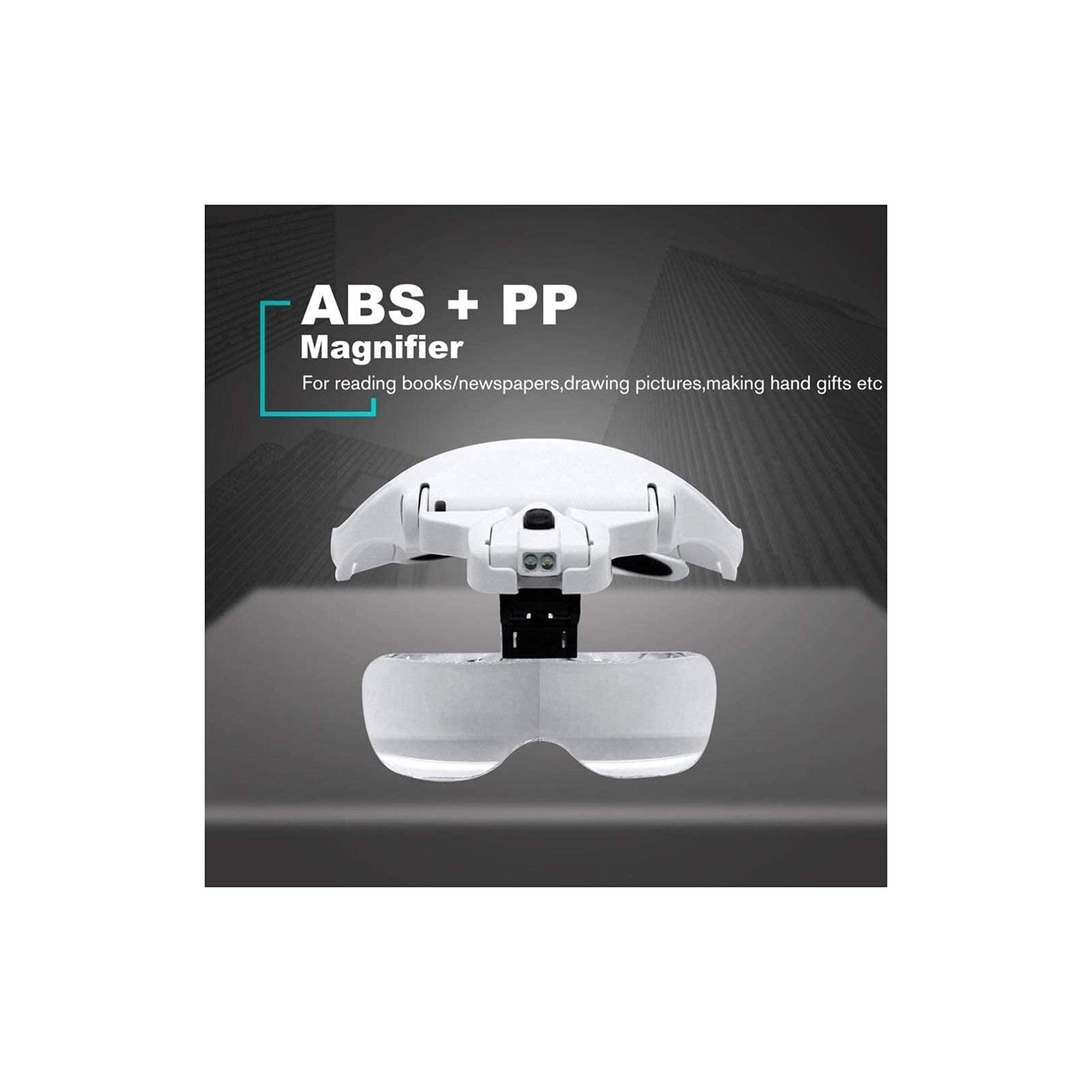 Kopfbandlupe, Beleuchtete Kopfbandlupe Mit Led-Beleuchtung, Verstellbare Kopfbandlupe Mit 5 Linsen Und Led-Licht Für Wimpernverlängerungen