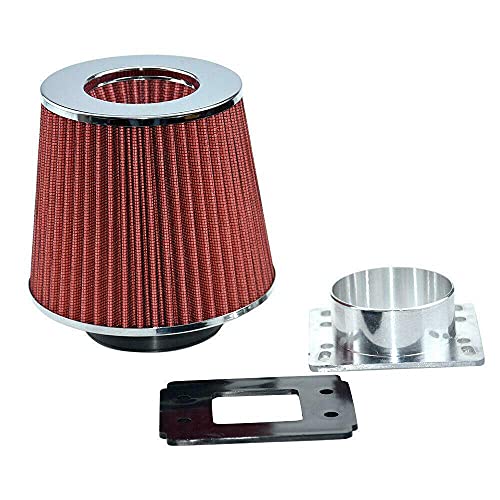 SUNROAD Air Flow Sensor Intake Adapter Red Filter Replacement For Ford Ranger 1992 1993 1994 1995 1996 1997 1998 1999 2000 2001 2002 2.0L / 3.0L / 4.6L