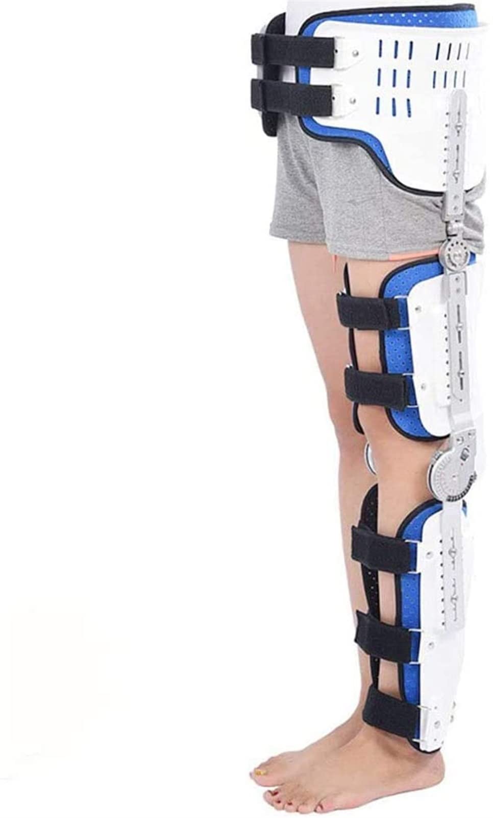 Orthèse de fixation hanche-genou-cheville-pied, orthèse articulée réglable pour genou et hanche, orthèse pour fracture de jambe et de pied des membres inférieurs, Droite-M (Gauche S) (Droite S)