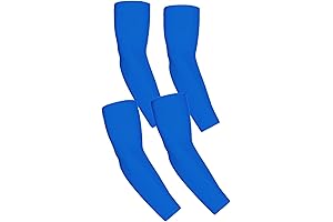 Compression Blue Arm Sleeves for Sun Protection and Tattoo Coverage