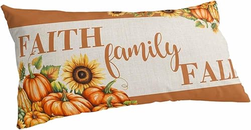 Fundas de almohada de tamaño King con diseño de calabaza, girasol, fundas de almohada suaves decorativas para sofá de cuerpo largo con cierre de