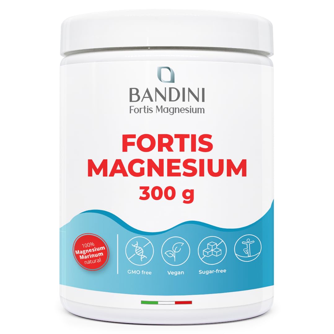 Bandini® Fortis Magnesium 300gr Vegan - Complete Mag Powder - Based on Magnesium Carbonate - Strong Laxative for Constipation, Anxiety and Stress, Memory - Reduction of Tiredness and Fatigue