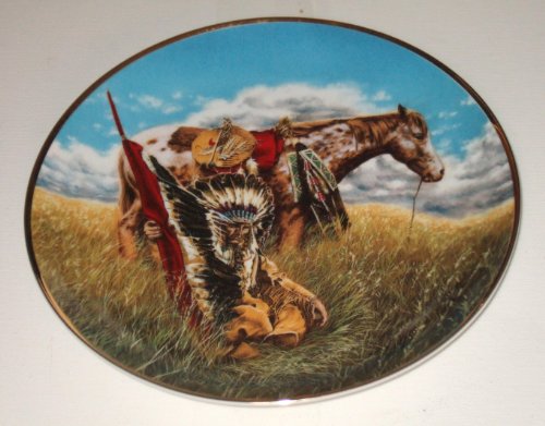 Franklin Mint The Heirloom Warrior Of The Plains - Decorative Plate Limited Edition Fine Porcelain Paul Calle #TOP4