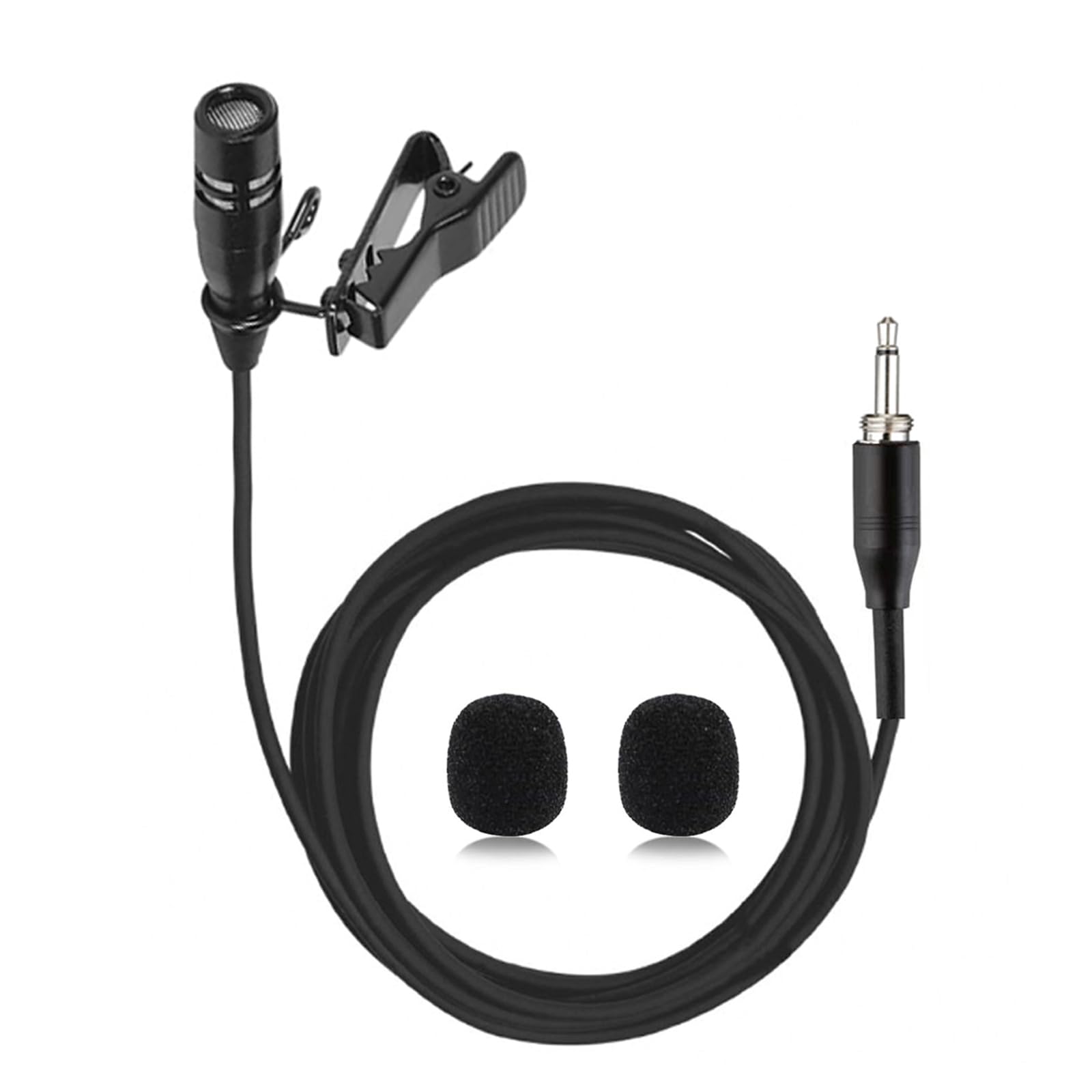 Lavalier Micrófono de solapa unidireccional condensador súper cardioide compatible con sistema transmisor inalámbrico Bodypack con rosca de 3,5 mm