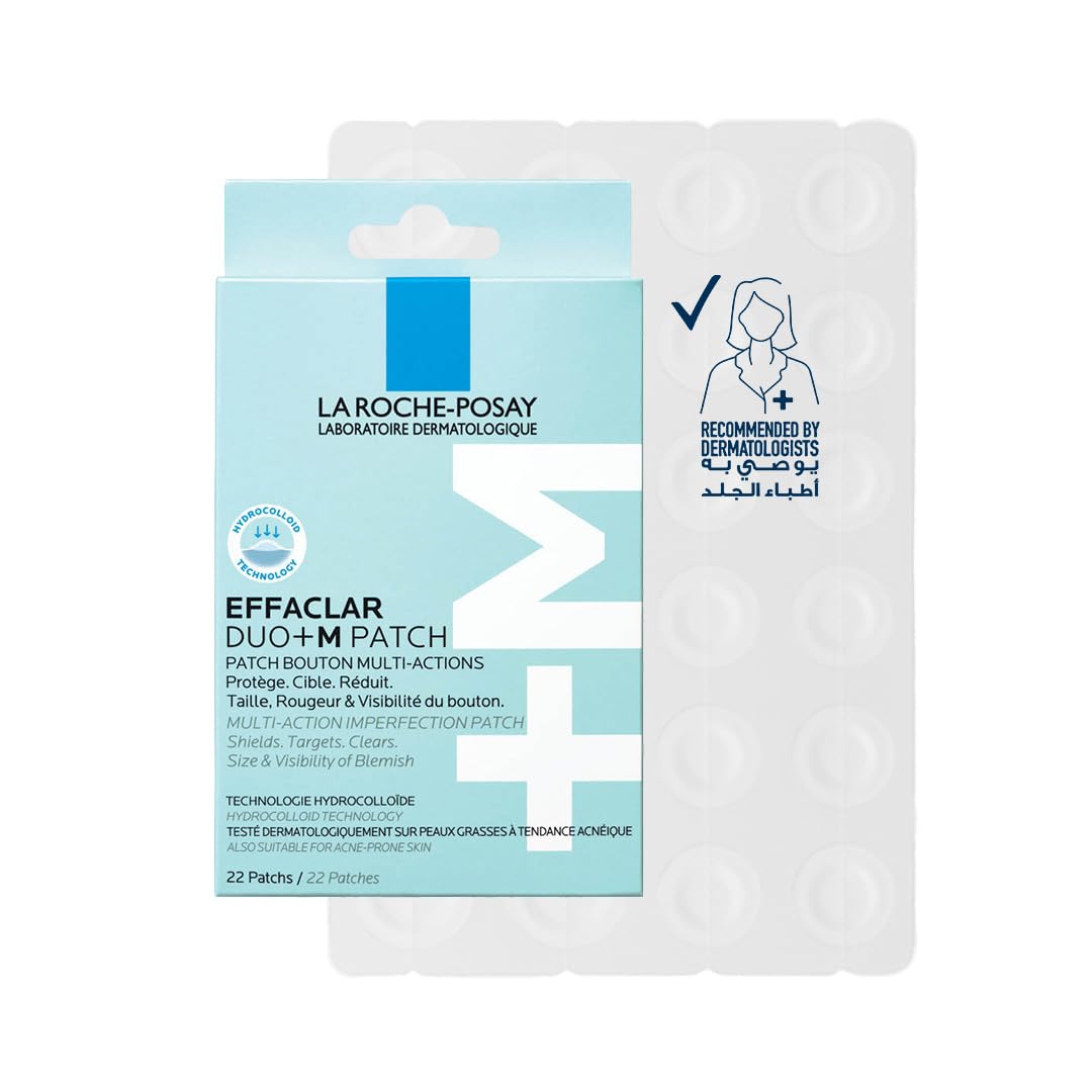 La Roche-Posay Effaclar Anti-Blemish Spot Patches Pack of 22 – Targeted Invisible Stickers for Individual Blemishes on Oily & Blemish-Prone Skin, Shields Spots, Discreet Day & Night Care