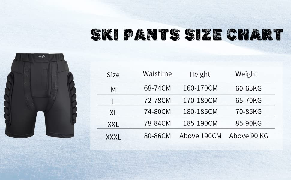 Tentock Adulti Pantaloncini da Pattinaggio - Pantaloncini Imbottiti 3D per Sci e Skateboarding, Newbie/Veterano - Image 4