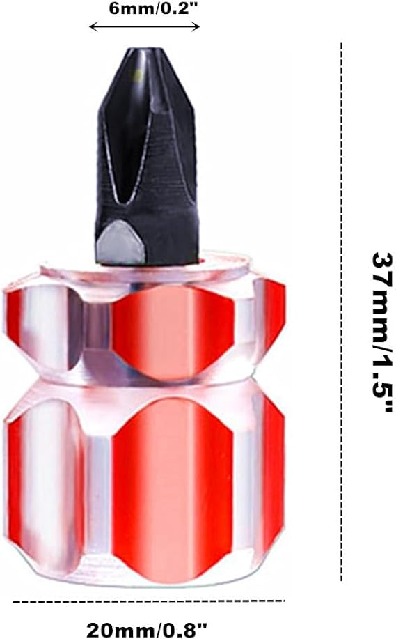 Mini Stubby Screwdrivers Short Cross and Flat Magnetic Tip Sewing Machine Screwdrivers Pocket Screwdrivers Set (Mini Size)