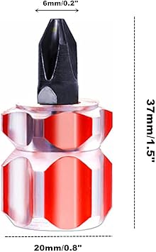 Mini Stubby Screwdrivers Short Cross and Flat Magnetic Tip Sewing Machine Screwdrivers Pocket Screwdrivers Set (Mini Size)