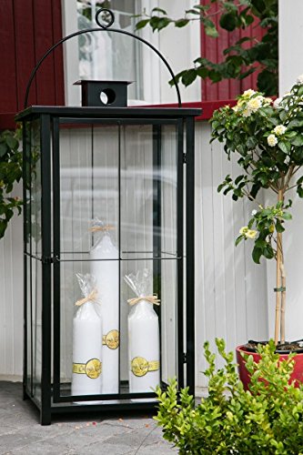 KUHEIGA RIESIGE stabile Laterne H: 120cm B: 50cm Schwarz