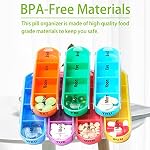 Weekly Stackable Pill Organizer,4 Times A Day Pill Organizer Box Morning, Noon, Evening, and Bedtime,7 Stackable Compartments