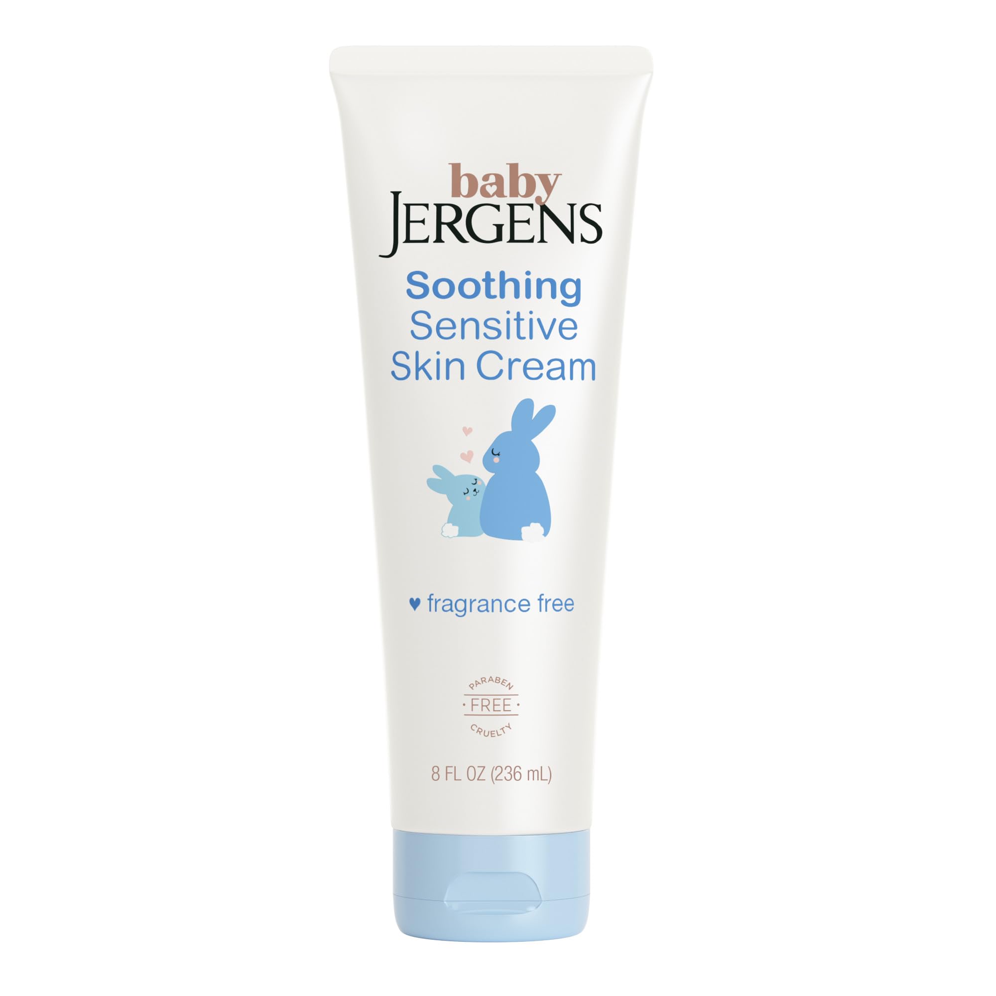 Jergens Baby Soothing Sensitive Skin Cream, Baby Cream for Infant Dry Skin, Pediatrician-tested, Fragrance-free, 8 Fl Oz