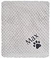Personalised Dog Puppy Pet Blanket Kitten Cat Bed Blanket (Grey Waffle)
