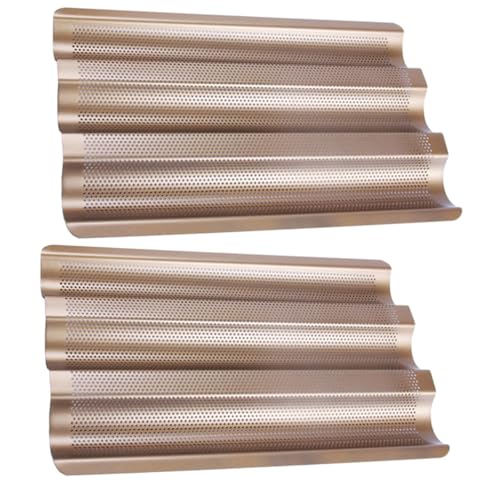 Alipis 2pcs Non-stick French Bread Baking Mold Wave Loaf Pan for Home Baking Easy to Bread Tray for Breakfast and Afternoon Tea and Versatile