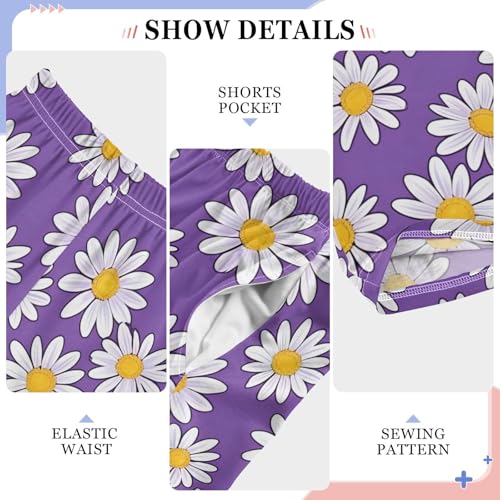 Purple Daisies Flower H Pajama Pants Long Sleep Pant Soft PJ Bottoms Sleepwear4