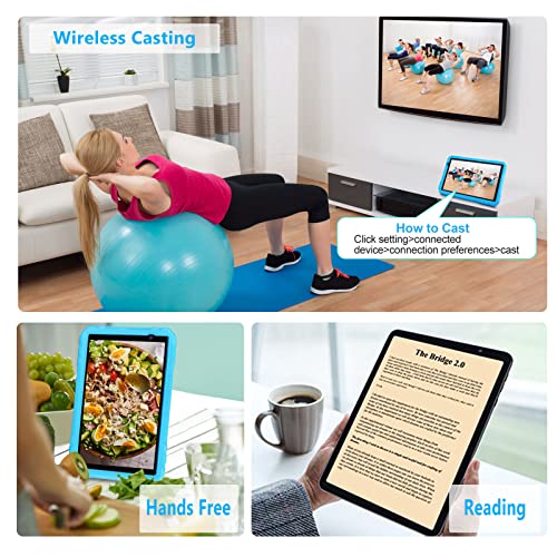 Image of 10 inch Tablet with 14GB RAM 128GB ROM, Octa-Core Android 13 Tablets with 8000mAh, Drop-Proof Case, HD IPS Display, 5G+2.4G WiFi, Bluetooth 5.0, GPS, TF 1TB, Split Screen Support,Metal Body (Blue)